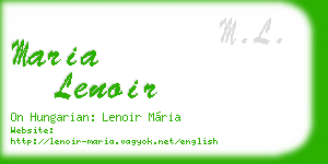 maria lenoir business card